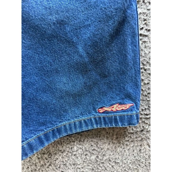Vintage Jnco High Rise Knee Length Baggy Denim Shorts Dark Wash Blue Men Size 30 - Picture 5 of 13